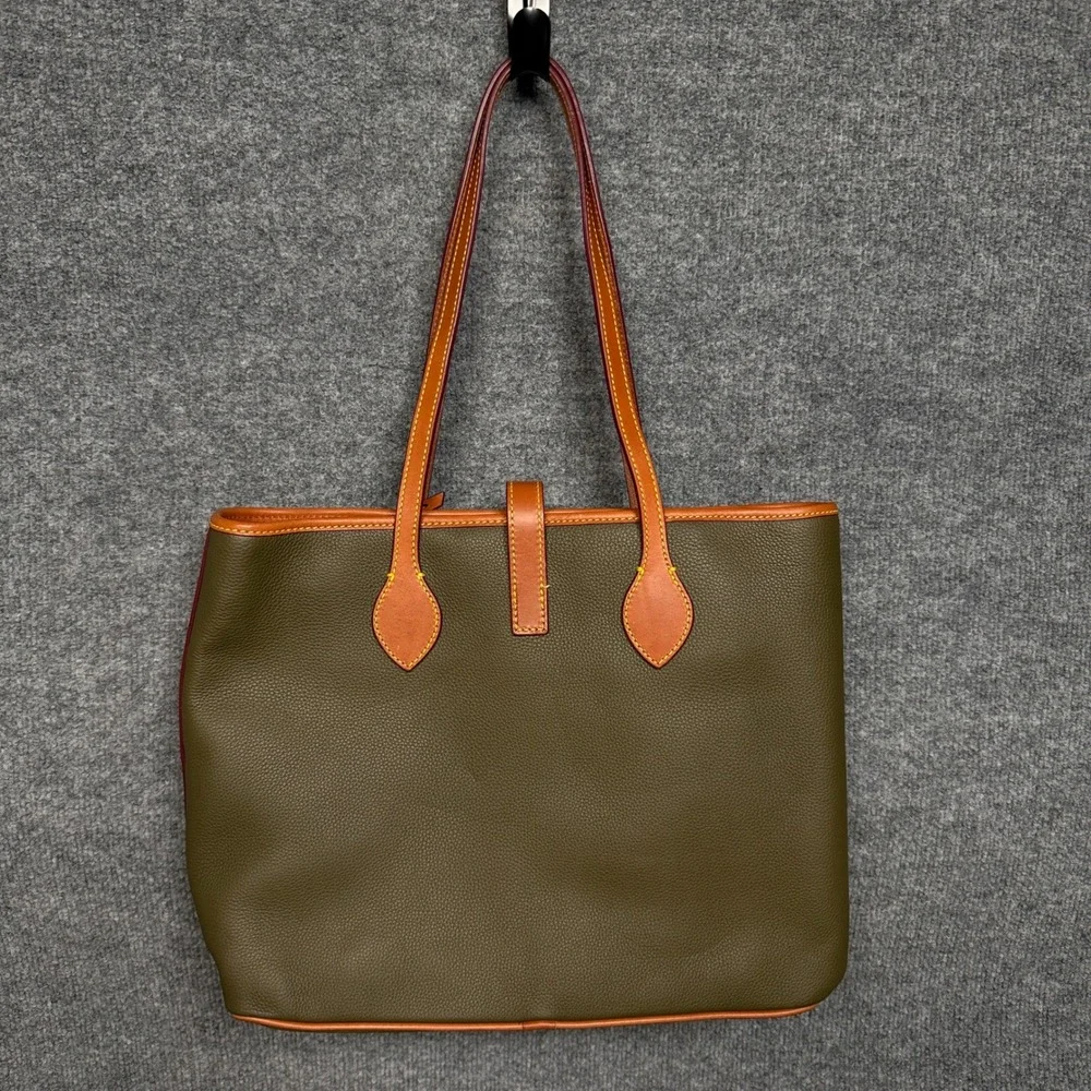 Dooney & Bourke Large Tote Bag Olive Green All Weather Leather 3.0 Top Handle
